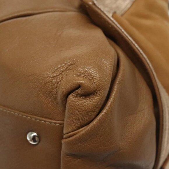 Salvatore Ferragamo Hand Bag Leather Brown Silver Auth BA5508 - Picture 12 of 16